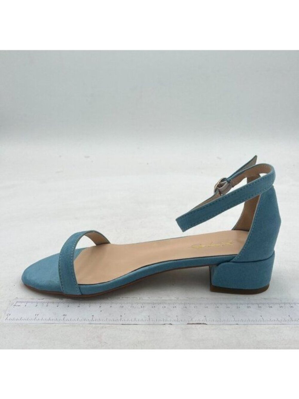 XYD Heels for Women, Open Toe, Ankle Strap, Buckled Low Chunky Block Pumps